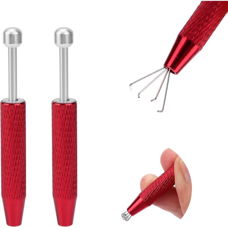 Gabrielle - 2 Stück Piercing-Ballgreifer-Werkzeuge, Edelstahl-Schmuckpinzette, Diamantklauenpinzette, Edelstein-Aufnahmewerkzeug zum Aufnehmen