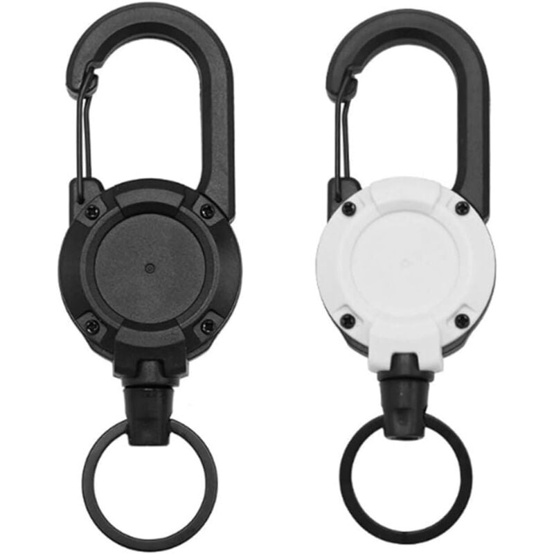 Bluedeer - 2 Stück robuster einziehbarer Schlüsselanhänger und Schlüsselanhänger, einziehbarer Schlüsselanhänger, ausziehbares Schlüsselband,