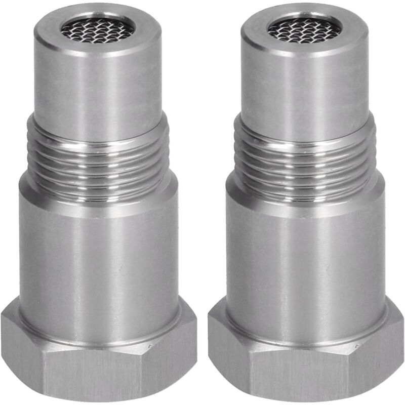 Aougo - 2 Stück Sauerstoffsensor-Adapter, Sauerstoffsensor-Adapter, Hilfsmotor-Schweißsockel mit Filter, Autoteile, M18 x 1,5