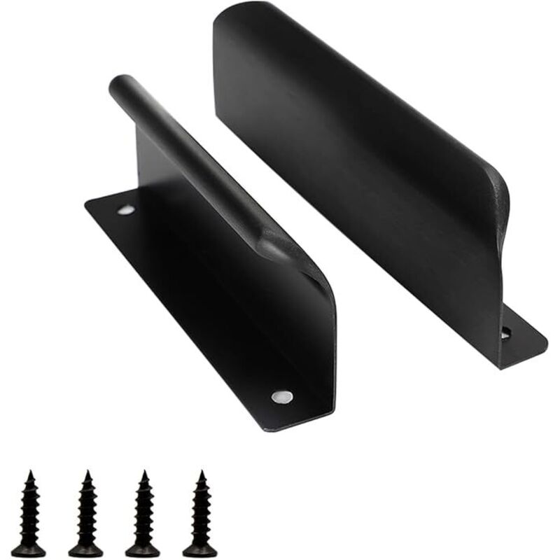 2 Stück Schiebetürgriff, 120 mm schwarzer Schrankgriff, moderner Möbelschubladengriff, für Kleiderschränke, Schubladen, Balkontüren
