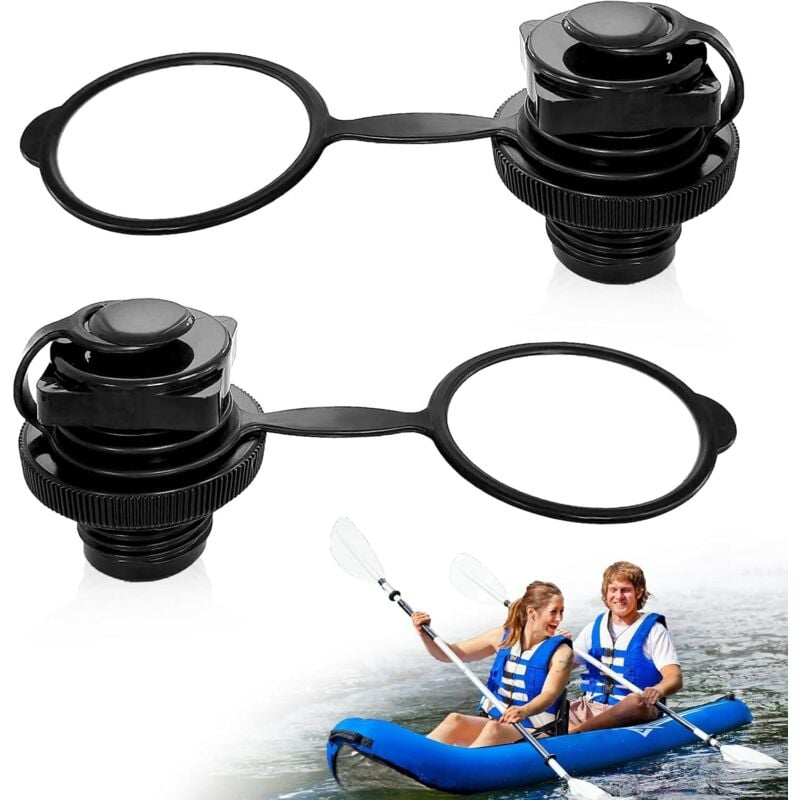 2 Stück Schlauchboot Ventil,Aufblasbare Luftventil mit Kappe Deckel,Ventil Ersatz Universal 22mm für die Schnelle Inflation von