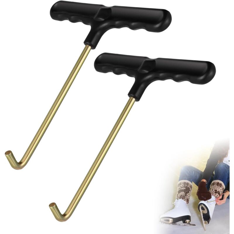 2 Stück Schnürsenkelspanner, Schnürsenkelzieher, Schnürsenkelauszieher, Stiefelhaken, Stiefelzieher für Sportschuhe, Skischuhe, Hockeyschuhe