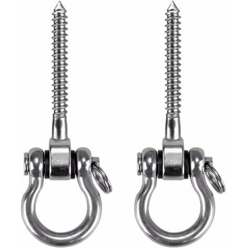 2 Stück Schraubhaken, Edelstahl 304 Robust 180° Haken Decke für Spielplatz Indoor Outdoor Yoga, Hängematte ,Seil, Schaukel, Hängestuhl, Boxsack , Max