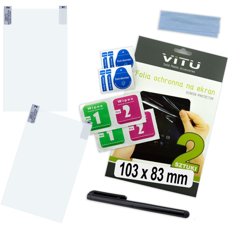 2 Stück Schutzfolie 103 x 83 mm (10,3 x 8,3 cm, 5,2 Zoll) VITU für Handy, Smartphone, GPS