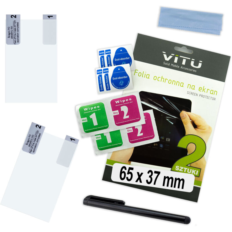 2 Stück Schutzfolie 65 x 37 mm 6,5 x 3,7 cm 2,9' VITU für Smartwatch