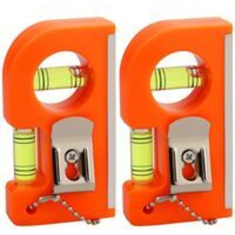 Ersandy - 2 Stück Taschen-Magnetwaage, horizontal, vertikal, Mini-Präzisions-Wasserwaage mit Schlüsselanhänger-Werkzeug, Taschen-Wasserwaage, 85 x 46