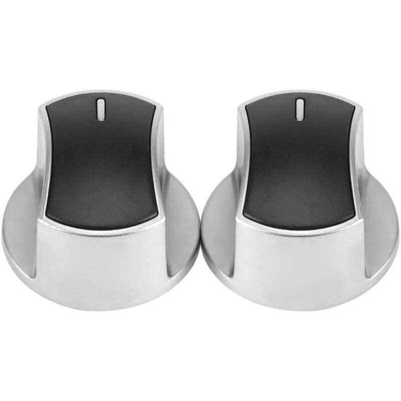 Memkey - 2 Stück Universal-Bedienknöpfe für Gasherd, Herdteil, Ersatz-Drehschalter aus Metall, Kochflächen-Bediensperre, Ofenschalter, Neu,