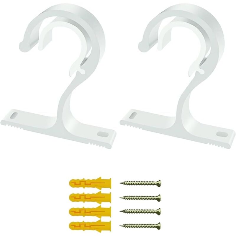 2 Stück verstellbare Gardinenhalterungen, 23-28 mm Gardinenhaken, robuste Befestigungsstangen aus Aluminiumlegierung mit Schrauben für Gardinen oder