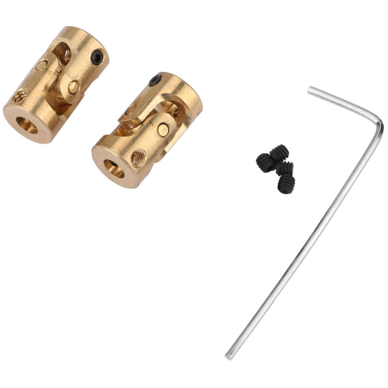 2 Stück Wellenkupplung DIY-Motorverbinder Lenkungs-Universalgelenk aus Messing 33 mm