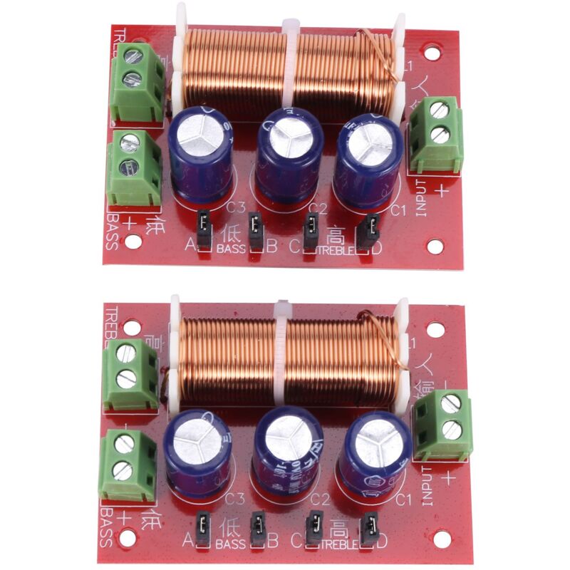 2 StüCke 400W Lautsprecher Crossover 2 Wege Audio Einstellung Hoch TöNer Bass Lautsprecher Filter Frequenz Teiler für 2-16 Ohm