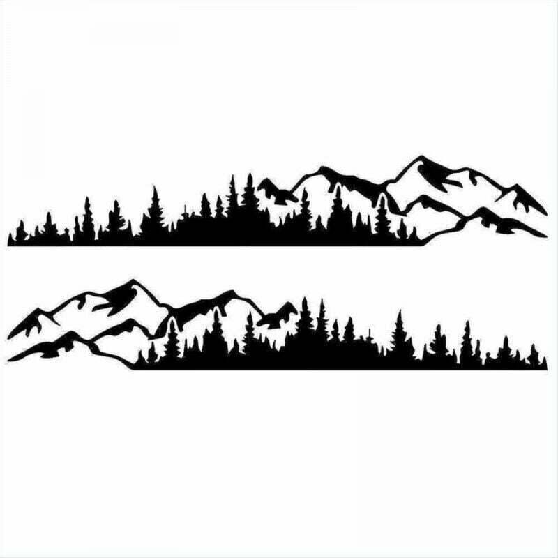2 pezzi adesivo per auto foresta di montagna adesivo per auto in vinile adesivo per auto camion finestra paraurti porta auto adesivo kayak adesivo