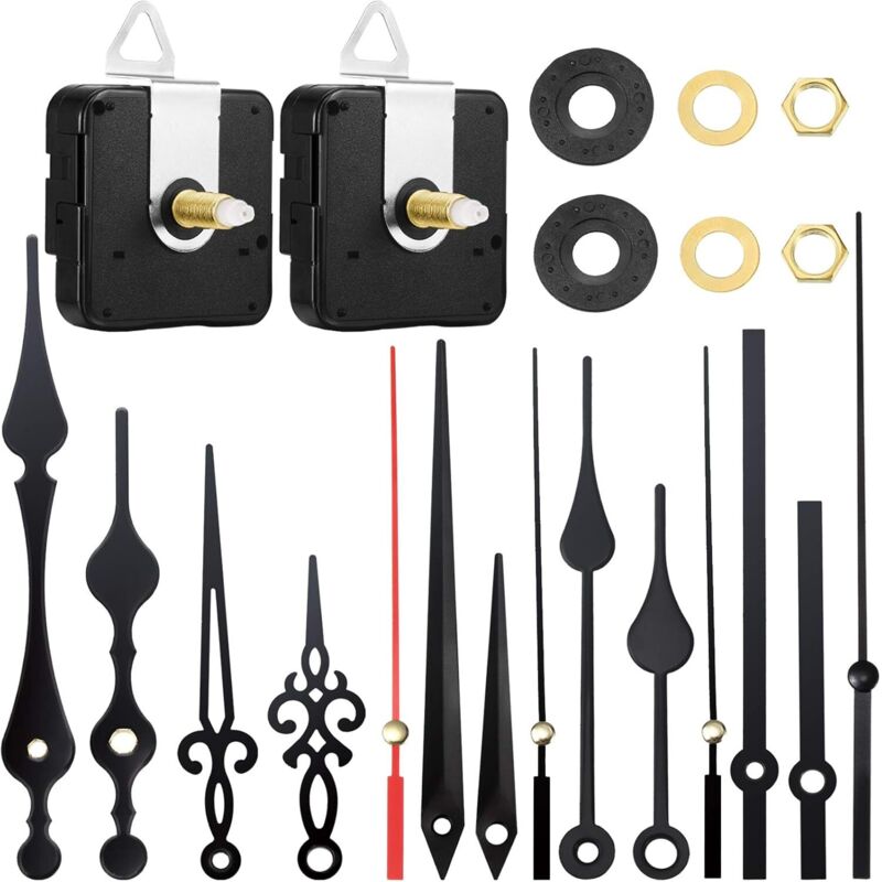 Tonchean - 2 stücke Uhr Mechanismus Uhr Bewegung Mechanismus Batterie Betrieben Uhr Mechanismus Stille Wanduhr Mechanismus Pendel Uhr Zeiger