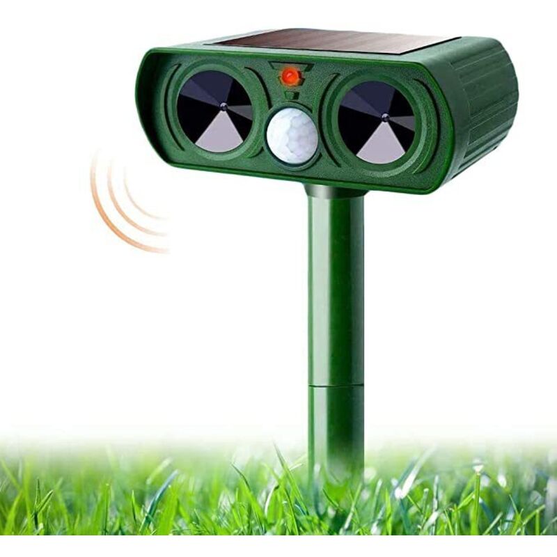 PC Outdoor-Katzenabwehrmittel, Ultraschall und Flash-Laufwerk, Solaraufladung, verhindert Hunde, Mäuse, Tauben für Gartenkindergärten