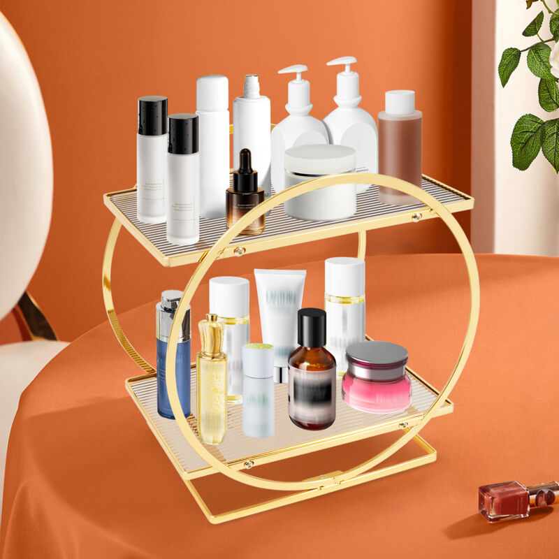 2-Stufen Kosmetik-Display-Tablett Make Up Kosmetik Organizer Aufbewahrungsbox