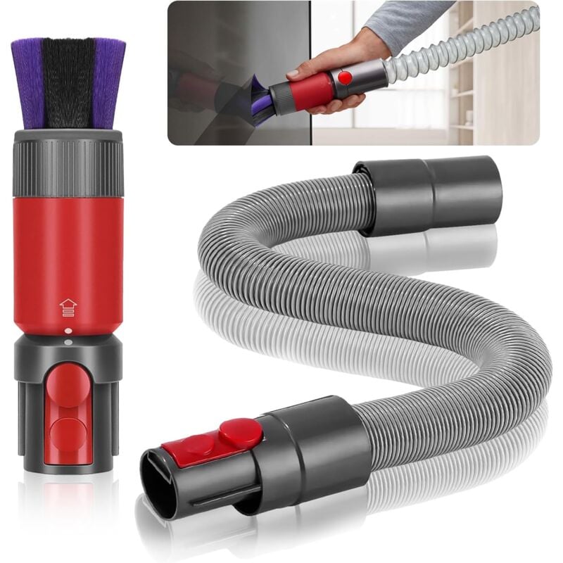 2-teilige Anti-Kratz-Bürste für Dyson Staubsauger-Set, für Dyson v7 V8 V10 V11 V15 Zubehör, mit flexiblem Verlängerungsschlauch, für Dyson Universal