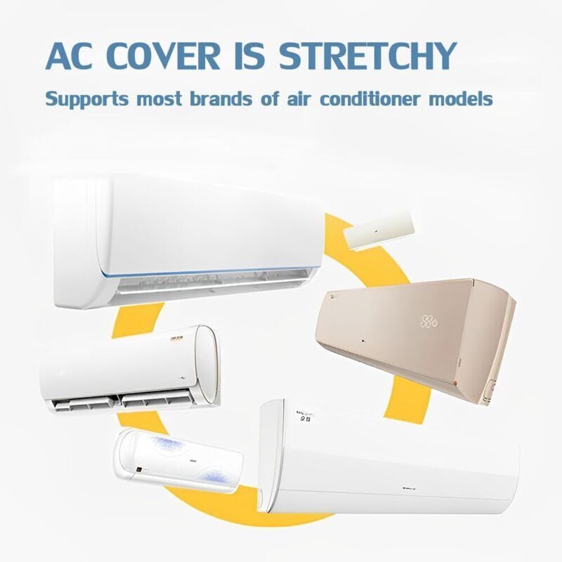 2-teilige elastische Klimaanlagenabdeckung, Schutzhülle für Klimaanlagen, Innenraumabdeckung für Klimaanlagen, Staubschutzhülle für Klimaanlagen