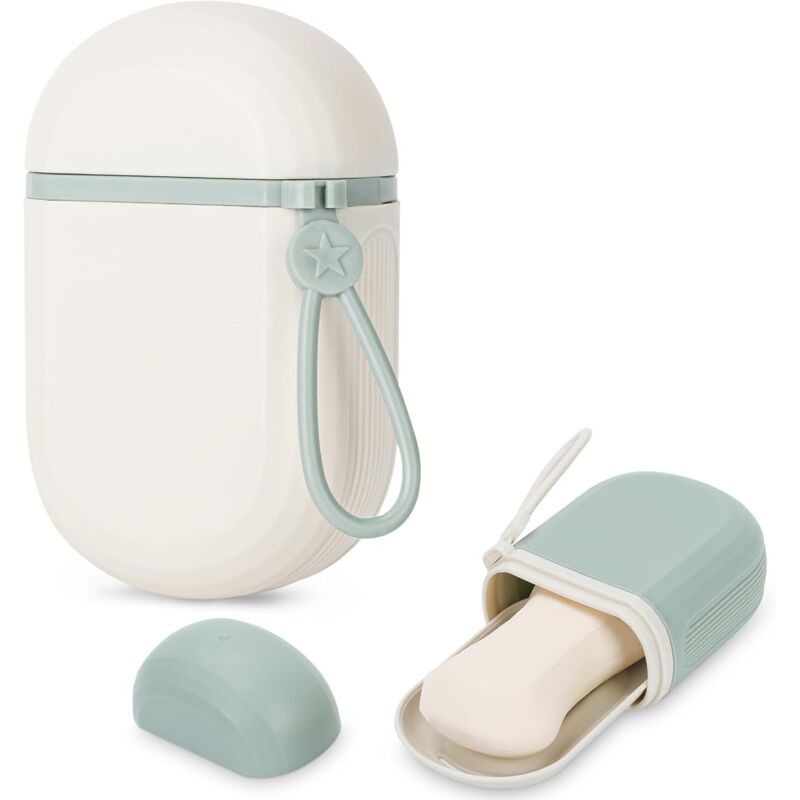 2-teilige Reise-Seifenbox, Reise-Seifenhalter, tragbarer Seifenspender mit Deckel, wasserdichter und versiegelter Seifenhalter für Badezimmer,