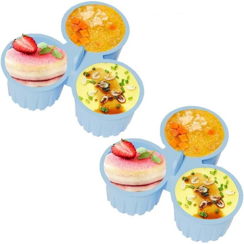 2-teilige Silikon-Eierform für die Heißluftfritteuse, antihaftbeschichtete Backplatte für die Heißluftfritteuse, 3 Fächer für Muffins, Back- und