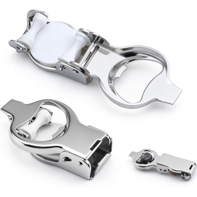 2-teiliger Flaschenöffner aus Edelstahl, Silikonverschluss, faltbarer Flaschenöffner, geeignet für Bars, Küchen, Picknicks und Camping