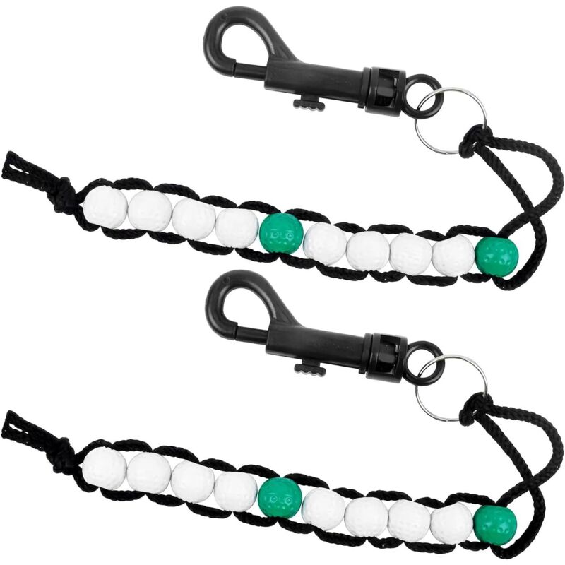 2-teiliger Golf-Schlagzähler, Golf-Score-Zähler, Golf-Abakus-Zähler, Golf-Perlenzähler, Golf-Perlenkette mit Clip, für Golfsport im Freien