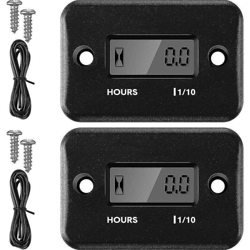 2-teiliger induktiver Betriebsstundenzähler für Benzinmotoren, Rasenmäher, Motorräder, Motocross-Maschinen, Schneemobile, Go-Karts, Marine-ATVs,