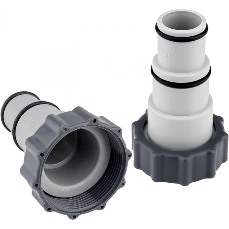 2-teiliger Poolschlauchadapter, Poolschlauchadapter mit Dichtung für Gewindeanschluss der Poolpumpe