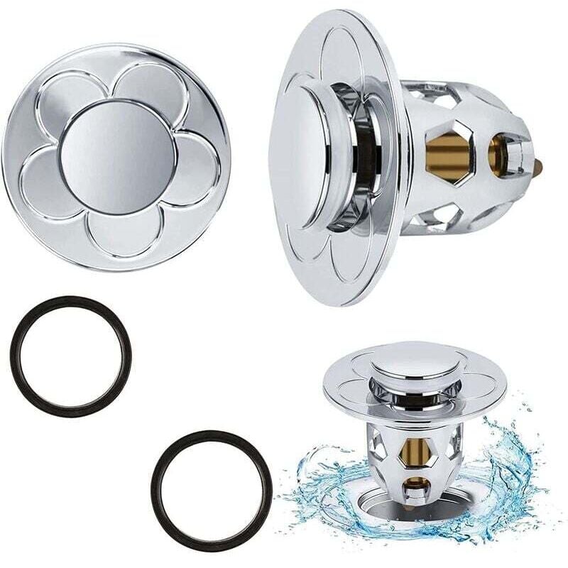 2-teiliger Pop-Up-Lavabo-Universal-Pop-Up-Lavabo-Pop-Up-Lavabo-Pop-Up-Lavabo-Filter mit Anti-Verstopfungsfilter, Vidange-Flüssigkeitsfilter,