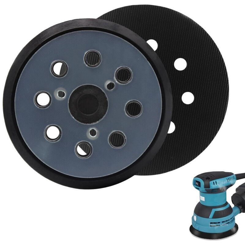 2-teiliger Schleifteller für Makita 125 mm, 8-Loch-Schleifteller, perforierter Schleifteller mit Klettverschluss für Makita BO5021, BO5031, BO5041,
