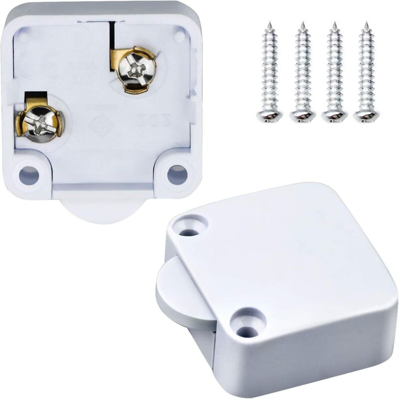 2-teiliger Schranktürschalter mit automatischer Beleuchtung für Kleiderschränke, Weiß