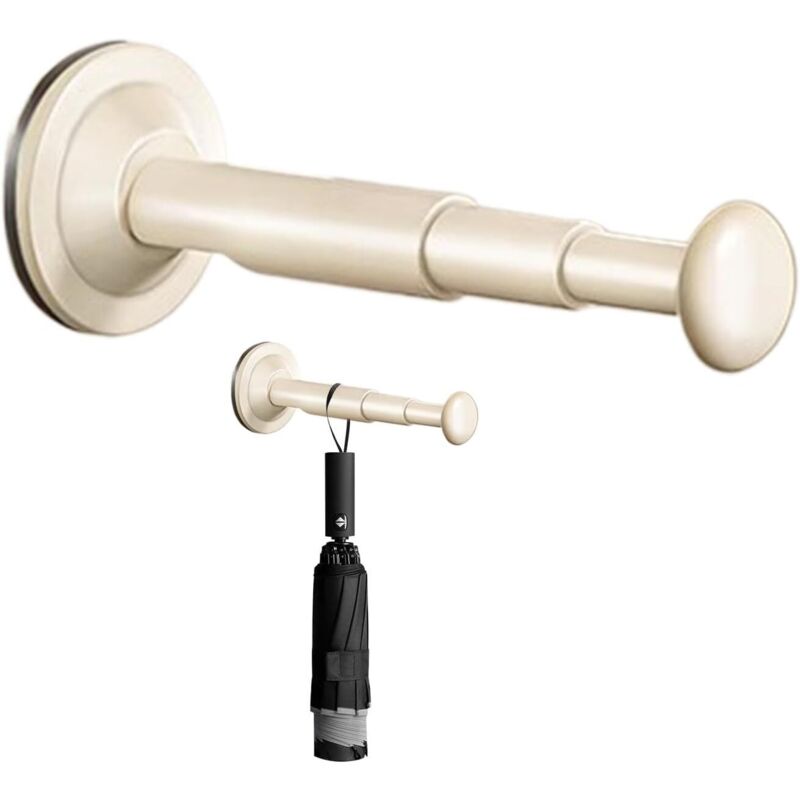 2-teiliger Teleskop-Wäscheständer, Teleskop-Kleiderstange für den Kleiderschrank, verstellbarer Kleiderständer, Cremeweiß