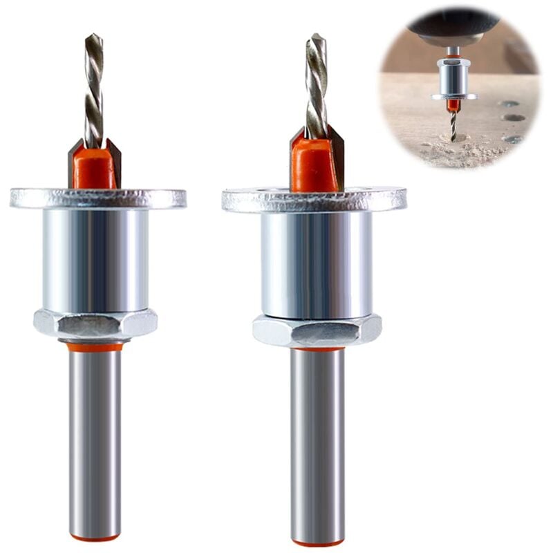 Lablanc - 2-teiliges 8-mm-Senkbohrer-Set, HSS-Senkbohrer-Set, Senkbohrer-Set für die Holzbearbeitung, Komplettset mit Begrenzungen