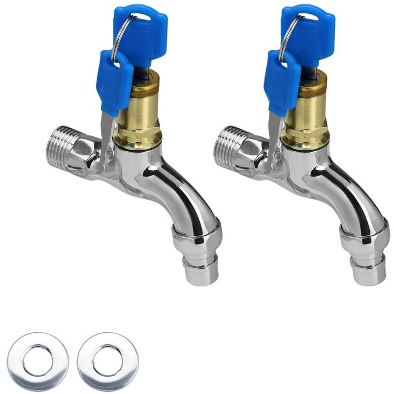 2-teiliges abschließbares Wasserhahn-Set, Abschließbarer Wasserhahn für den Außenbereich, Abschließbarer Wasserhahn, Abschließbarer Wasserhahn für