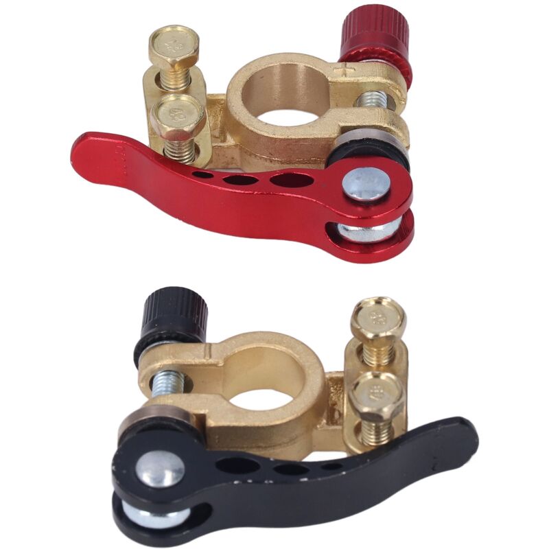 2-teiliges Autobatterie-Set, Batteriepolstecker und Schnellverschlussklemmen für Minus- und Pluspol, Batterien und Zubehör,