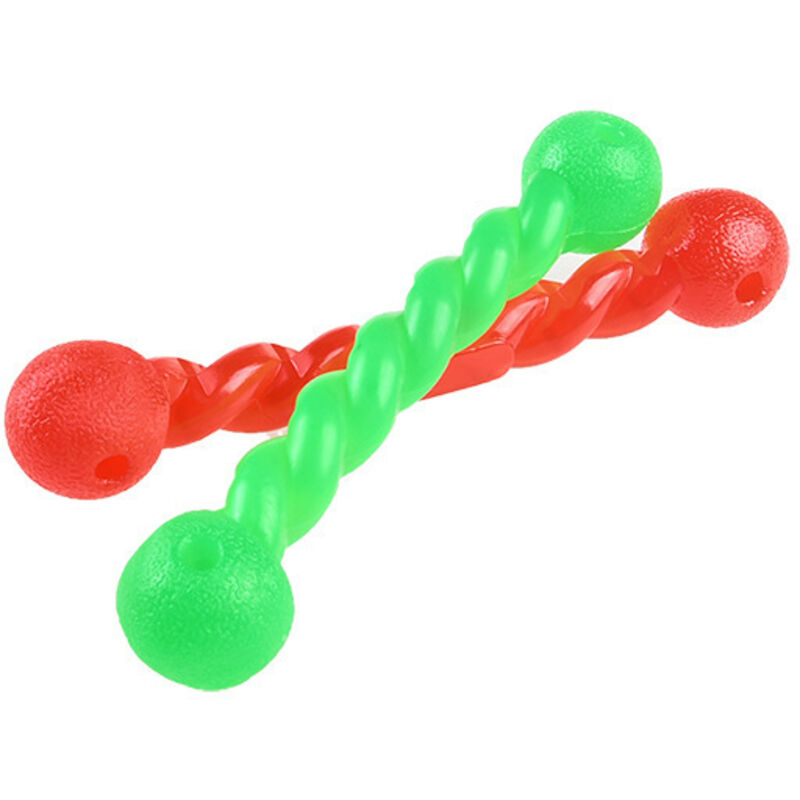 2-teiliges Hundespielzeug-Set aus Gummi, interaktives Hundespielzeug, robuste spiralförmige Kauknochen – interaktive Beißstangen für kleine und