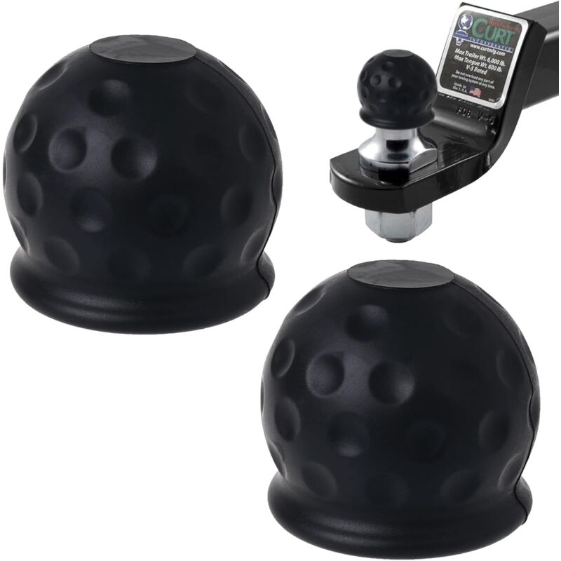 2-teiliges Set: Abdeckung für Anhängerkupplung, Schutz für Anhängerkupplung, universelle Gummischutzabdeckung für Anhängerkupplung