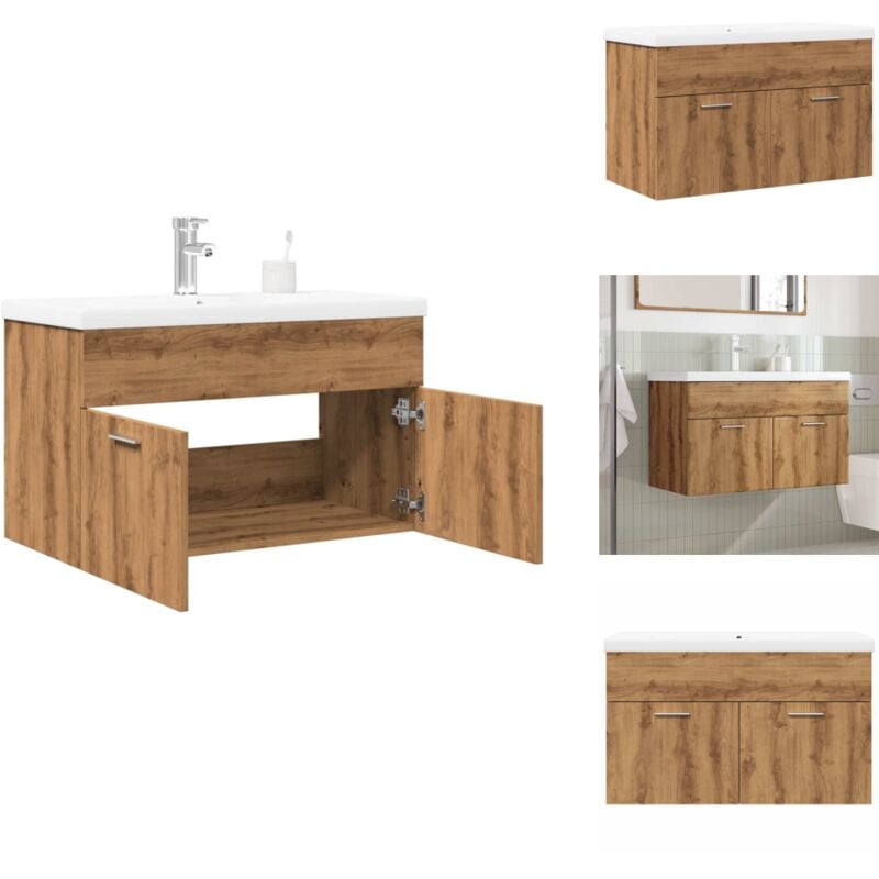 2-tlg. Badmöbel-Set Artisan-Eiche Holzwerkstoff - Badmöbel Set - Badmöbel Sets - Badmöbelset - Badmöbel