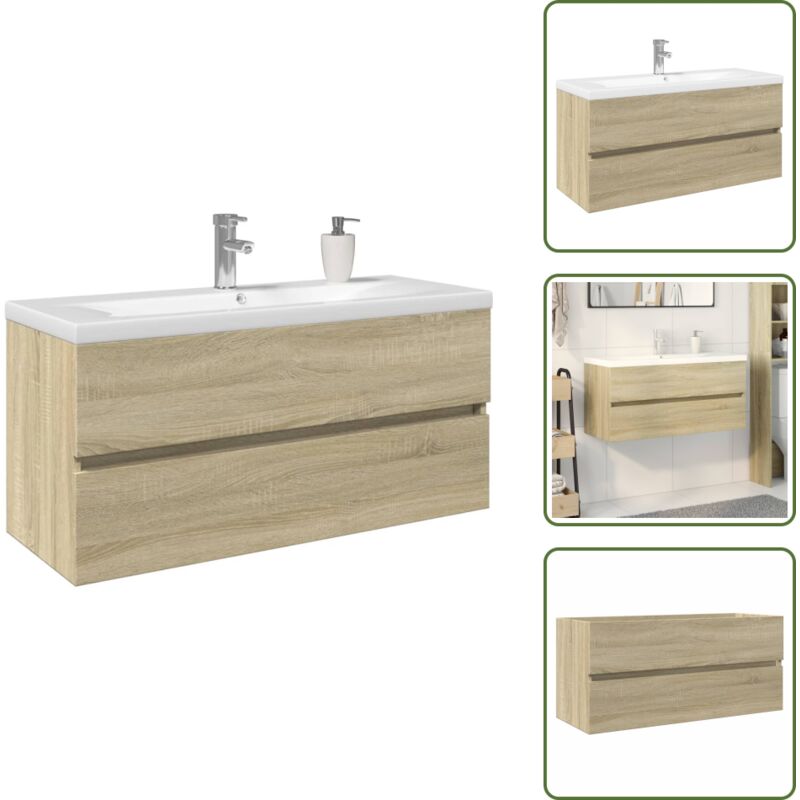 Vidaxl - 2-tlg. Badmöbel-Set Keramik und Holzwerkstoff - Badmöbel Set - Badmöbel Sets - Badmöbelset - Badmöbel