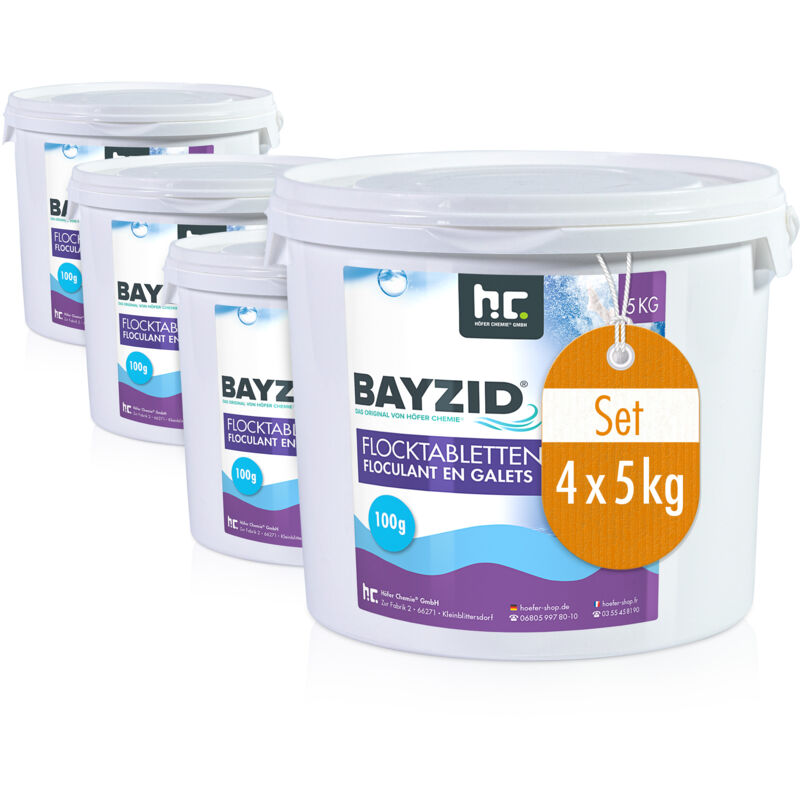 4x 5 kg BAYZID® Flocktabletten für Pools