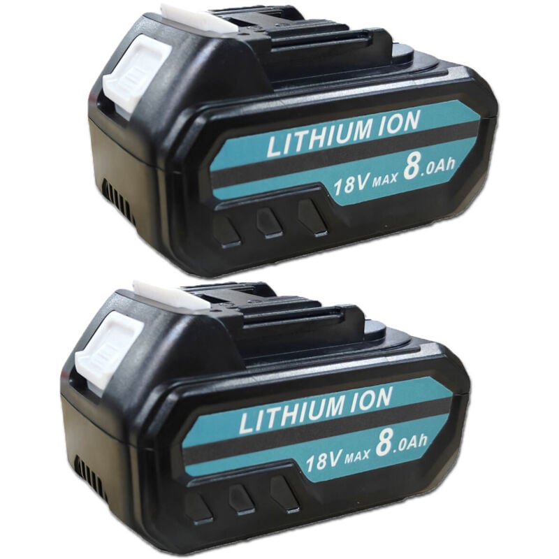 Mawiron - 2 x 8000-mAh-Akkus, kompatibel mit Makita 18-V-Akku-Werkzeugen Ladegerät, Ersatzakku für Makita BL1850 18V Li-Ion lxt Lithium-Ionen-Akku