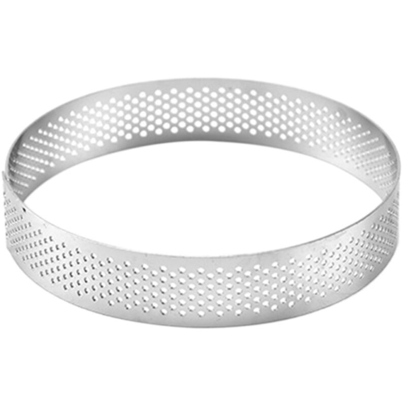 20 cm Runde Kuchenlochformen aus Stahl für Mousse, Kuchen, Torte, Pizza, Dessert, DIY-Dekorationsform, Küchen-Backwerkzeug