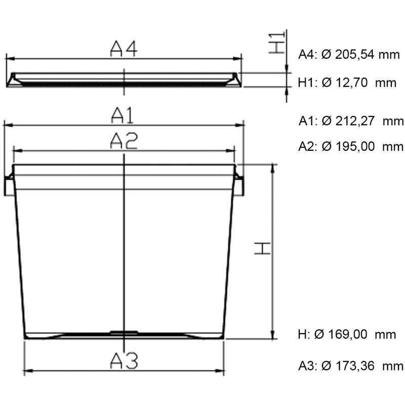 Fixedbyu - 10 Eimer mit Deckel, Leereimer, lebensmittelecht, luftdicht, weiß, 4 l