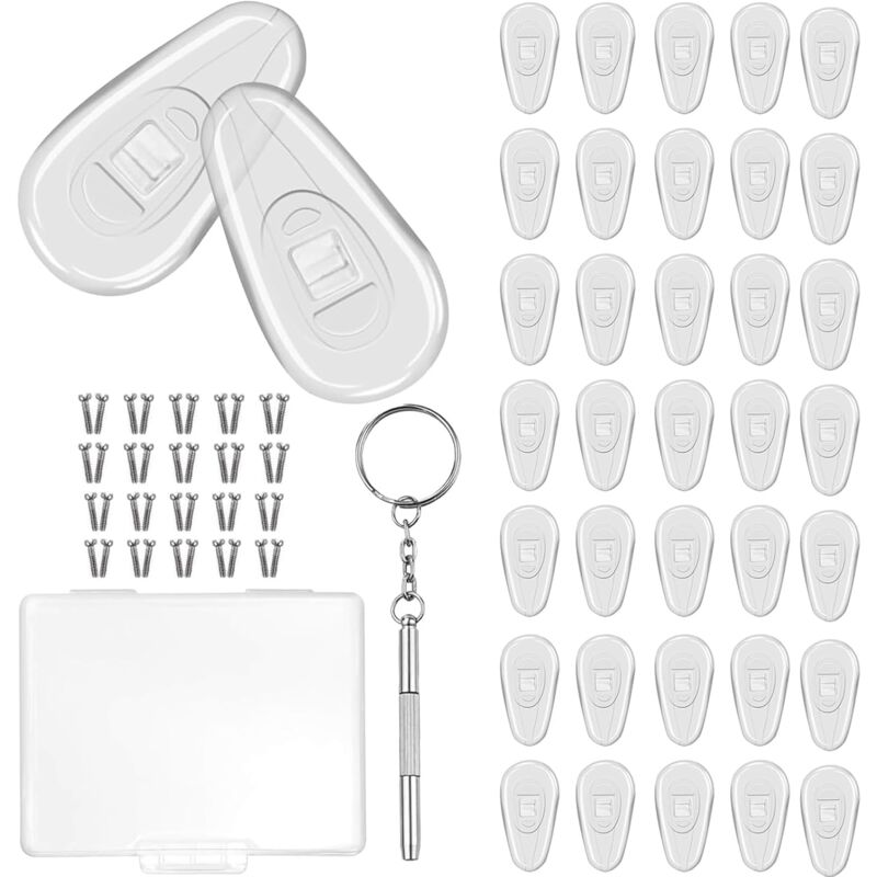 Bluedeer - 20 Paare Brillen Nasenpads Silikon Rutschfeste Brillenpads Transparent für Brillen Sonnenbrillen Rutsch Stopper Gläser Nasenpad Brille