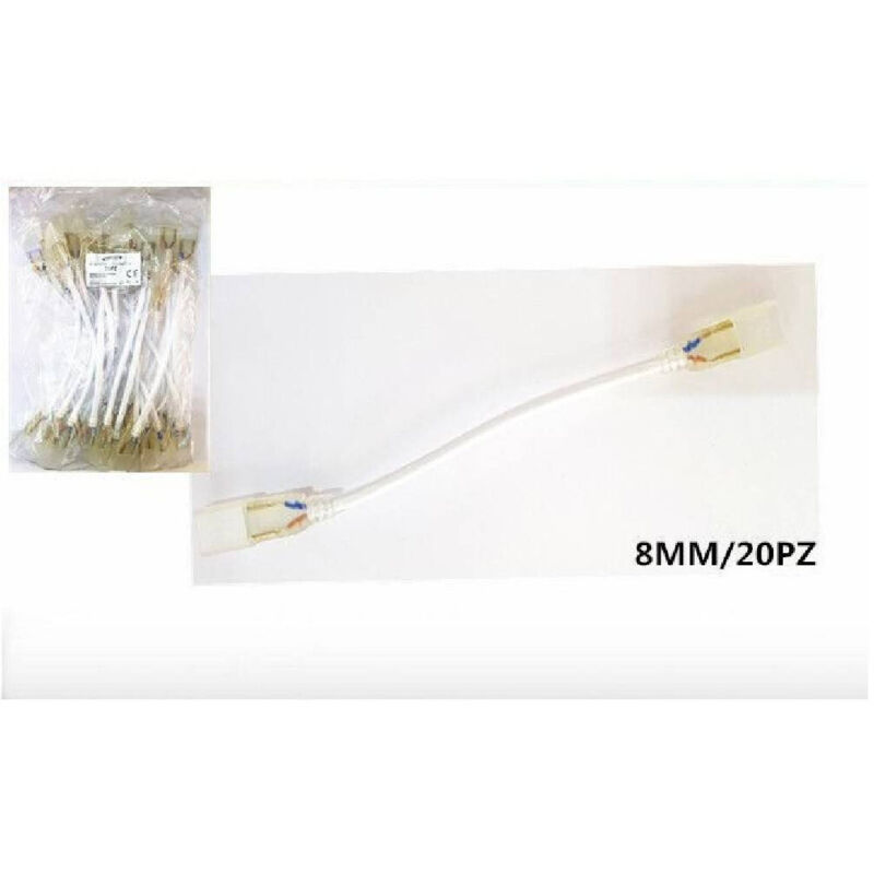 Trade Shop Traesio - Trade Shop - 20 flysible connettor pezzzes für led strisce 8 mm 220V strip led 220L-8MM -