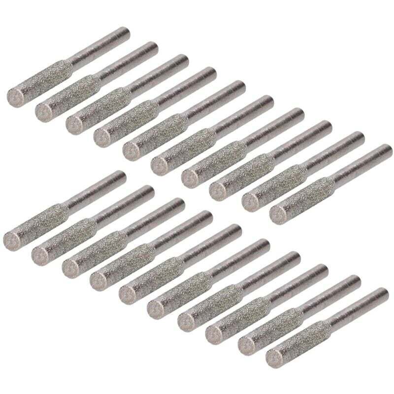 20 Stück Diamant-Kettensägenschärfer, Diamant-Kettensägenschärfer, Grat-Schleifstein für Kettensägen, Steinfeile für Kettensägen, 4,0 mm (Silber)