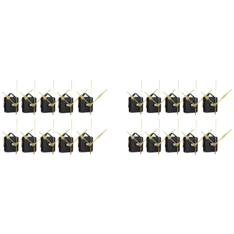 20 Stück DIY Stille Bewegung Spindel Wand Quarz Uhr Uhrwerk Uhr Mechanismus Reparatur Werkzeuge Teil Uhr Kit