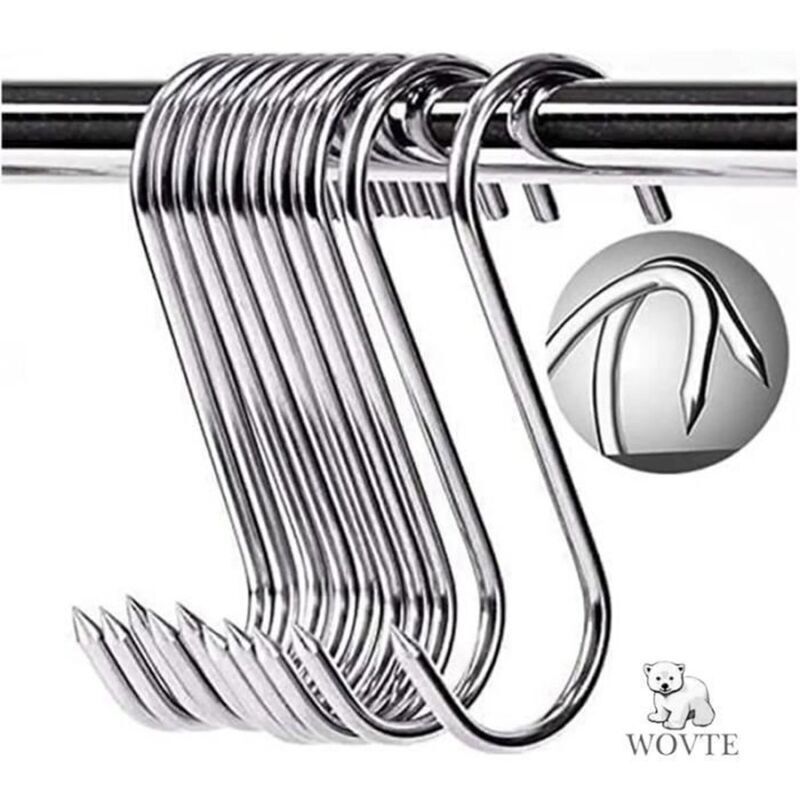 20 Stück hochwertige Metzgerhaken - Edelstahl - S-Haken für Grill, Fleisch, Wurst