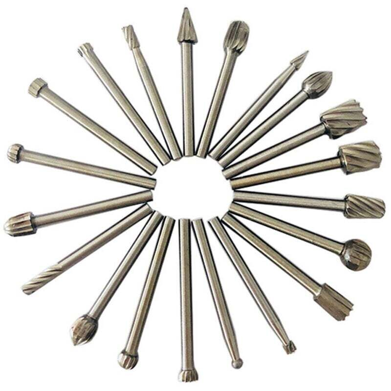 20 Stück HSS-Frässtifte, Diamantfräser, Holzfräser mit 3-mm-Schaft für Dremel, Dremel-Zubehör, Drehwerkzeug für Heimwerker, Holzbearbeitung, Gravur