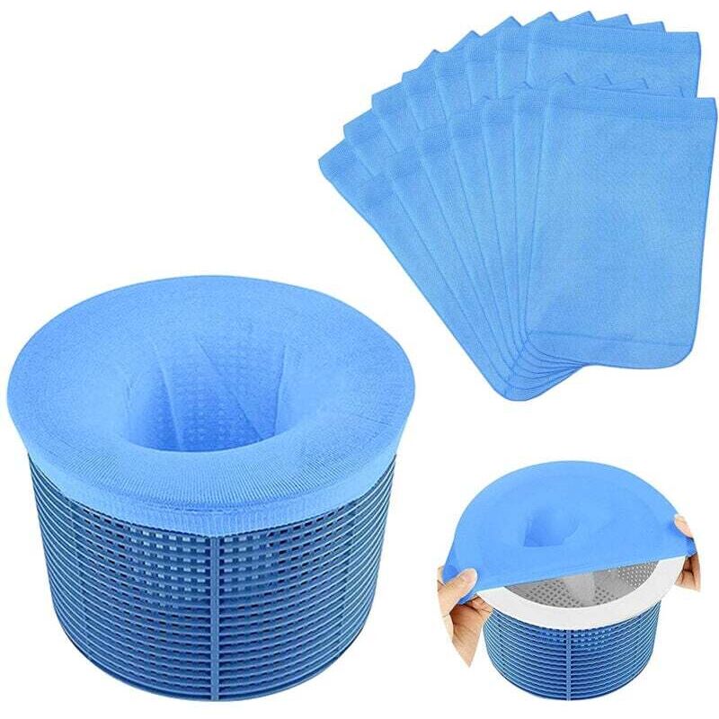 20 Stück Poolskimmer-Socken, Poolfilter-Socken, Poolskimmer-Filter-Socken, blaue Poolskimmer-Socken, ultrafeine Poolskimmer-Socken