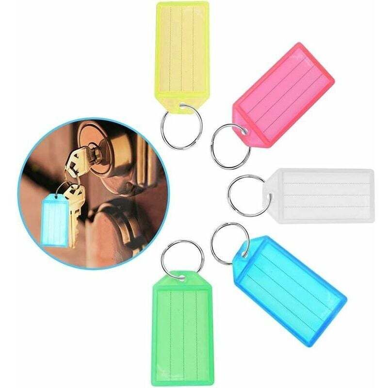20 Stück Schlüsselanhänger, Schlüsselanhänger, farbige Schlüsselanhänger aus Kunststoff, Schlüsselanhänger mit Namensschild