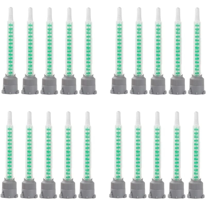 Paryou - 20 Stück Statikmischer Mischdüse für 2k Kleber, Epoxidharz Kleber Mischdüse Statikmischdüse 1:1 Mischerdüsen für Kunststoffkleber
